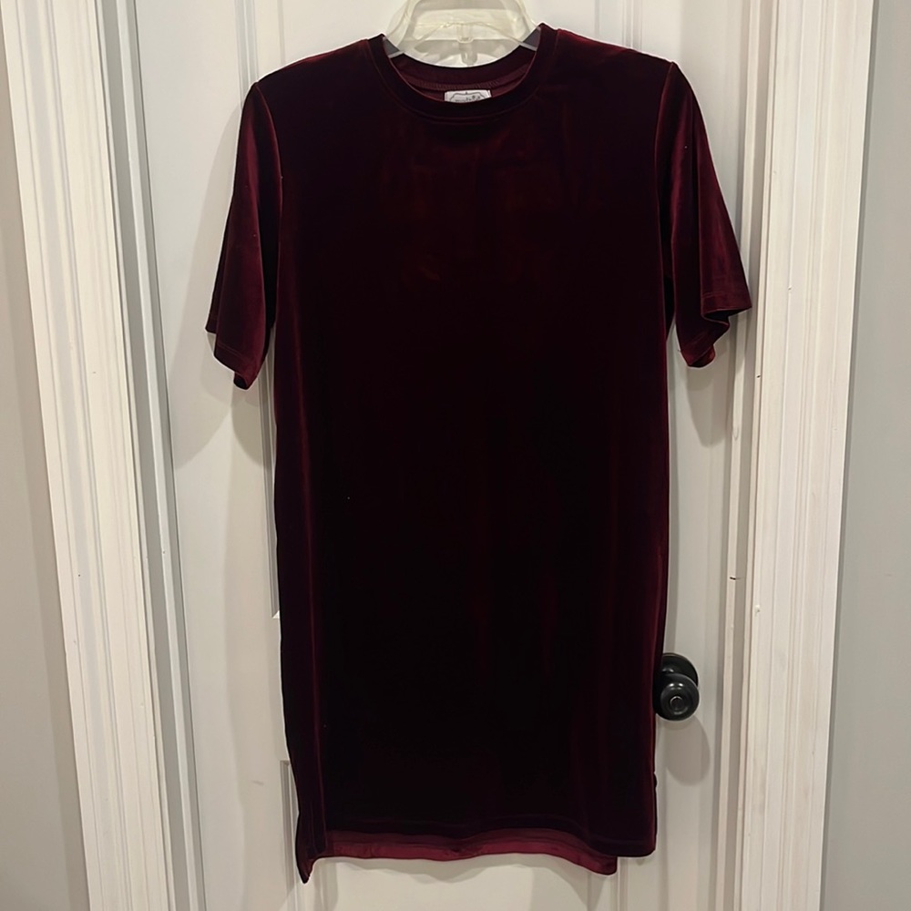 MudPie Maroon velvet dress